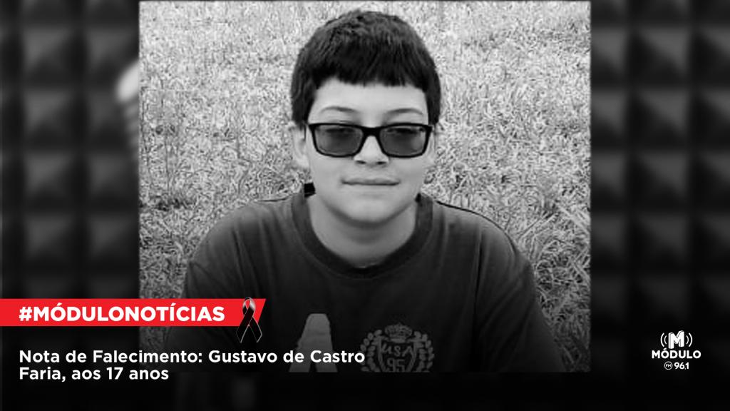 Nota de falecimento: Gustavo de Castro Faria, aos 17 anos