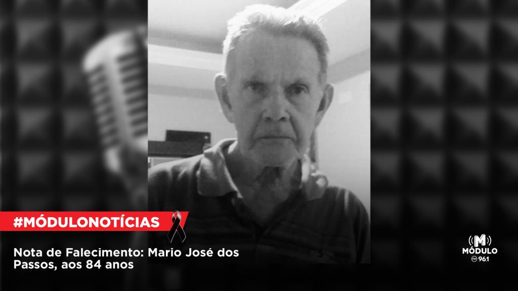 Nota de Falecimento: Mario José dos Passos, aos 84...