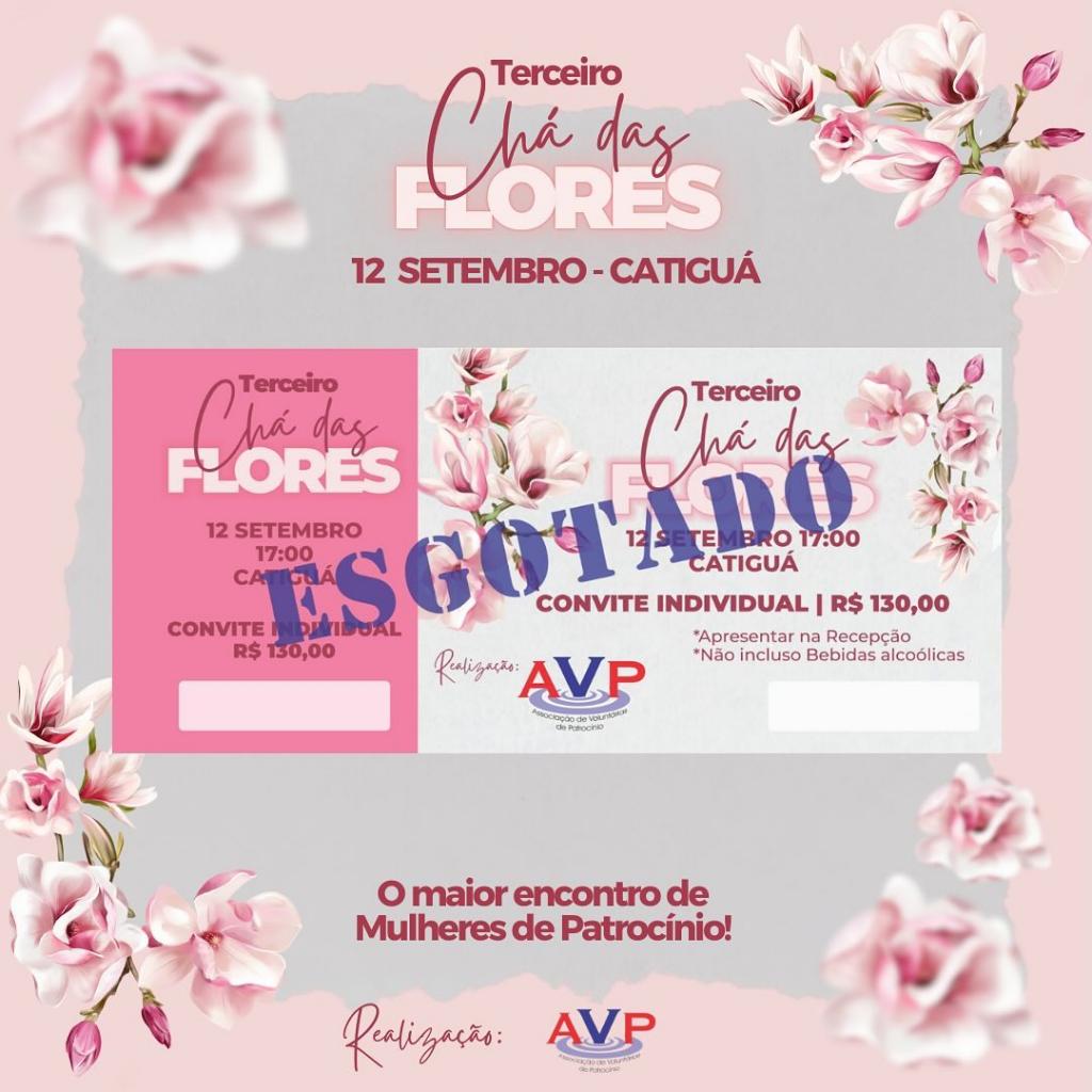 Chá das Flores da AVP acontece no dia 12...