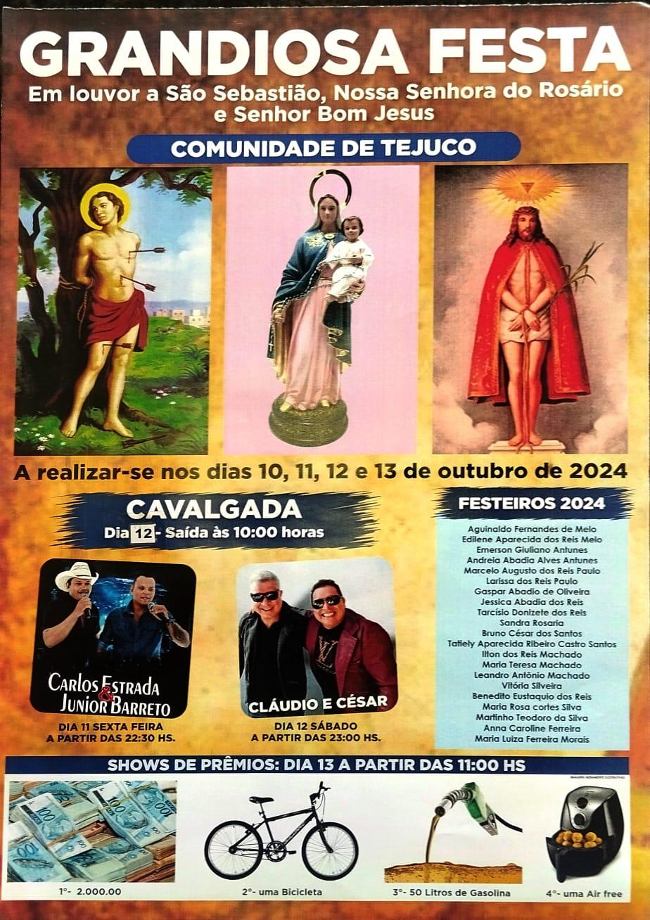 Comunidade de Tejuco realiza grandiosa festa em louvor a S.Sebastião, N.S. do Rosário e Senhor Bom Jesus