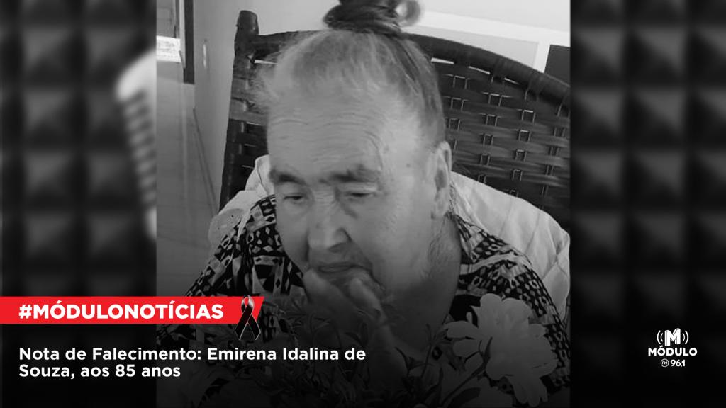 Nota de Falecimento: Emirena Idalina de Souza, aos 85 anos