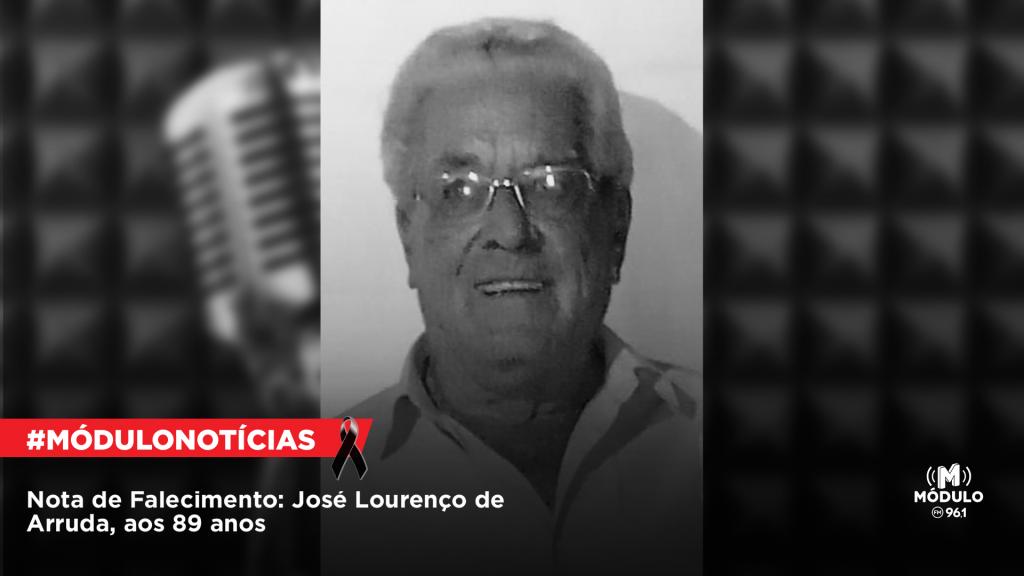 Nota de Falecimento: José Lourenço de Arruda, aos 89 anos