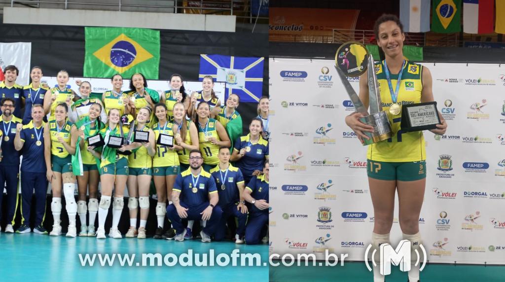 Patrocinense conquista o título do Sul-Americano de Vôlei de Base com a Seleção Brasileira; Atleta é eleita uma das melhores centrais da competição