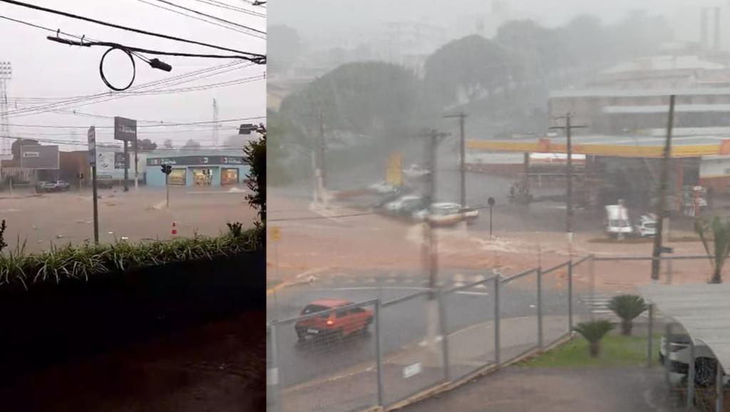 Forte chuva causa alagamento em importantes vias de Patrocínio