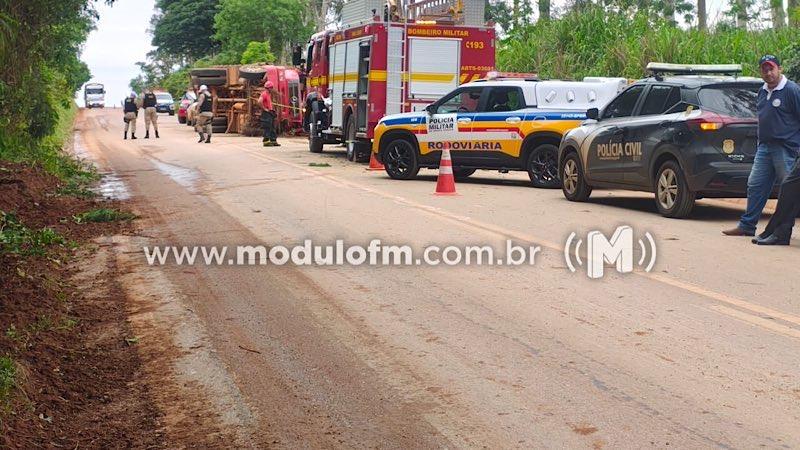 Imagem 5 do post Motorista morre preso às ferragens após tombamento de caminhão na MG-188 em Coromandel