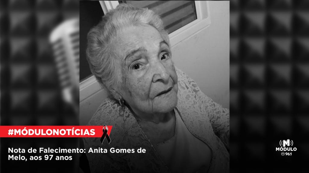 Nota de Falecimento: Anita Gomes de Melo, aos 97 anos