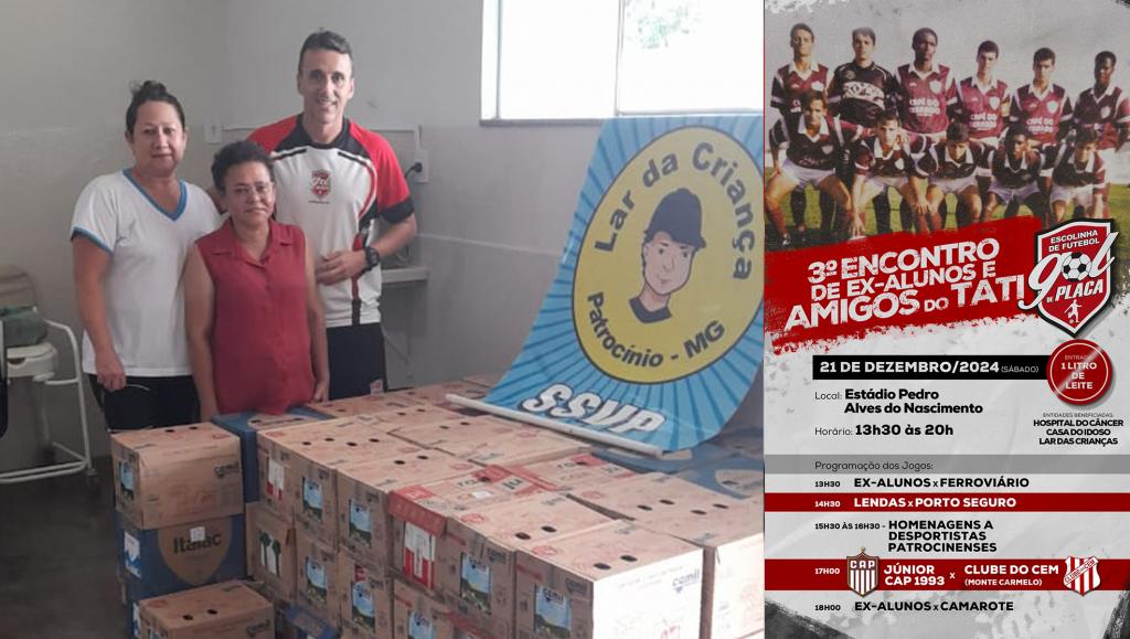 Solidariedade em Jogo: Escolinha Gol de Placa doa mais de 1.000 litros de leite ao Lar da Criança de Patrocínio