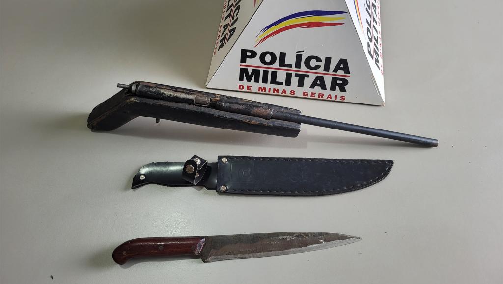 Homem é preso em Monte Carmelo após tentar furtar residência e ser encontrado pela PM com faca e arma de fogo