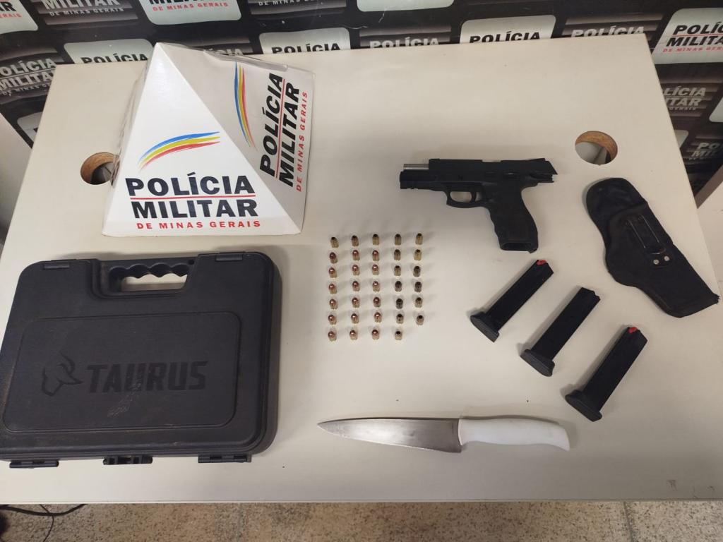 Polícia Militar prende autor de violência doméstica e apreende pistola Taurus .380