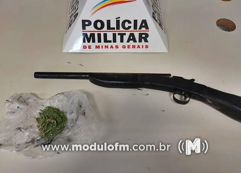 Polícia Militar prende homem com arma de fogo e droga no bairro Olímpio Nunes