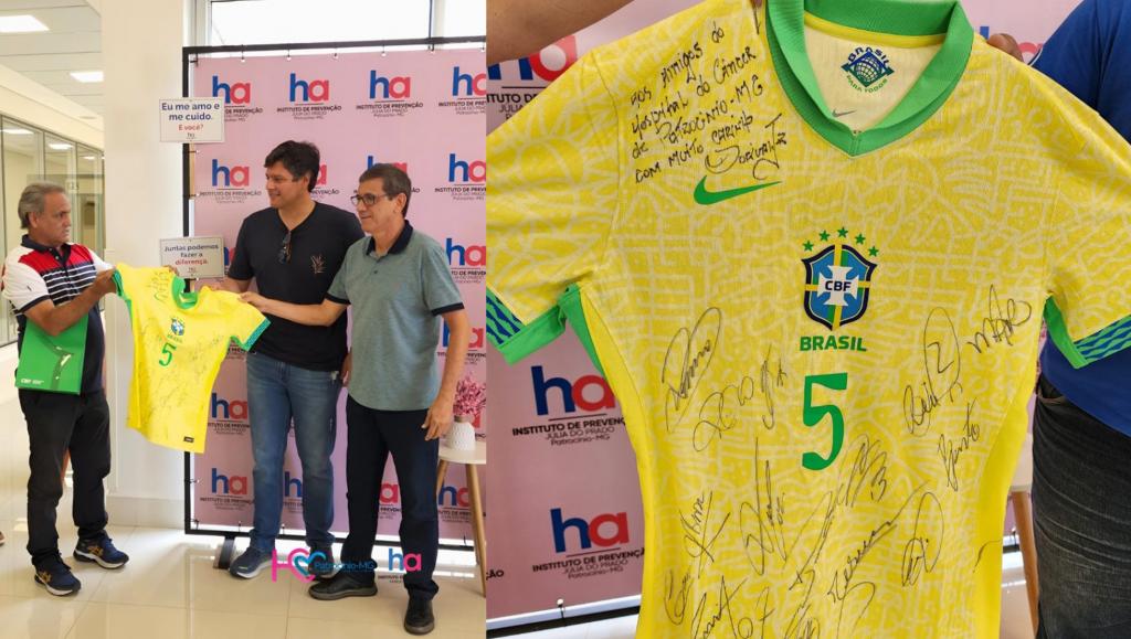 Rifa da camisa da Seleção Brasileira autografada será sorteada neste sábado em prol do Hospital do Câncer de Patrocínio