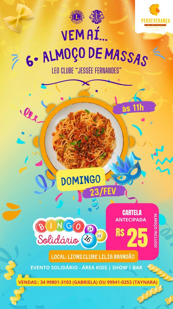Imagem 1 do post LEO Clube promove 6º Almoço de Massas e Bingo Beneficente com música ao vivo e diversão para toda a família
