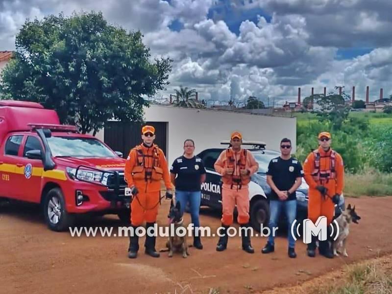 Polícia Civil e Corpo de Bombeiros realizam buscas por desaparecido em Monte Carmelo, com suspeita de ocultação de cadáver