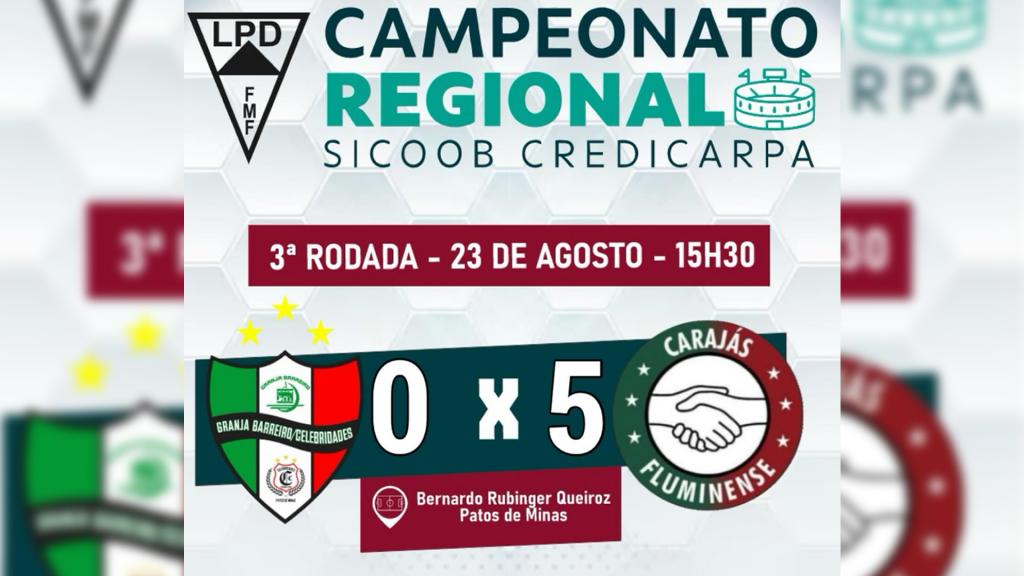Carajás/Fluminense goleia equipe de Patos de Minas e conquista a 1ª vitória no Campeonato Regional