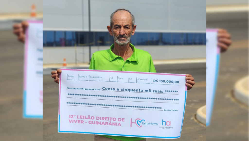 HC Patrocínio recebe repasse de R$ 150 mil proveniente do 12º Leilão Direito de Viver