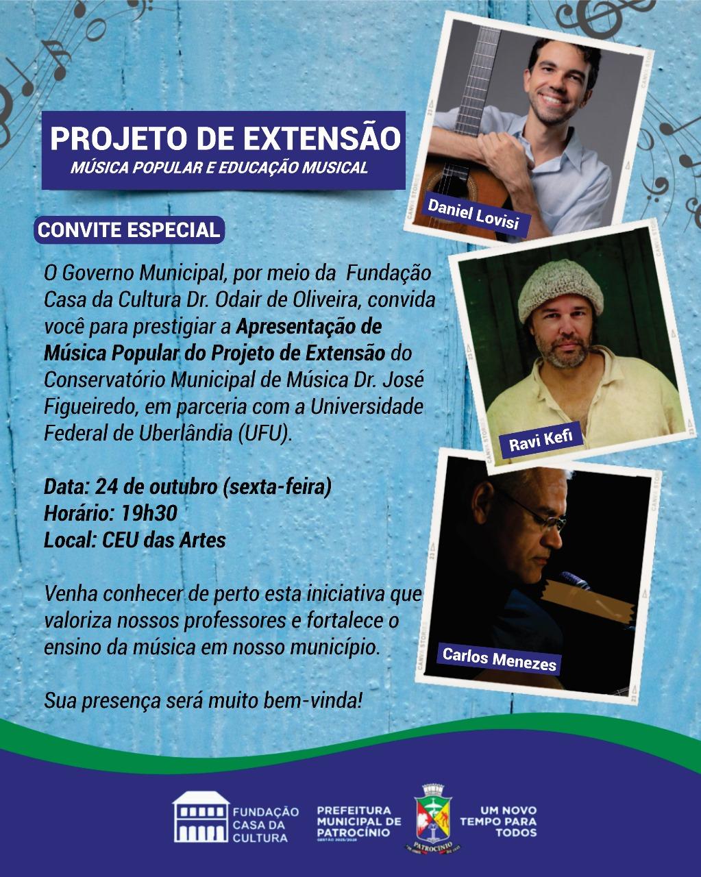 Imagem 1 do post Professores de música de Patrocínio participam de projeto de extensão em parceria com a UFU Imagem 1 do post Professores de música de Patrocínio participam de projeto de extensão em parceria com a UFU