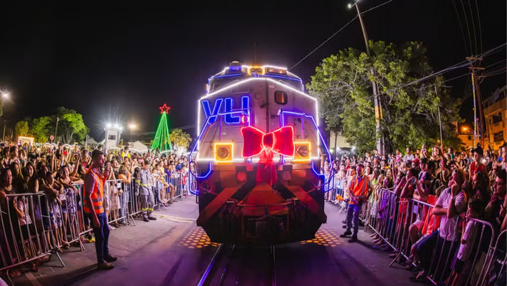 Papai Noel da VLI chegará a Patrocínio em locomotiva iluminada no dia 18 de dezembro