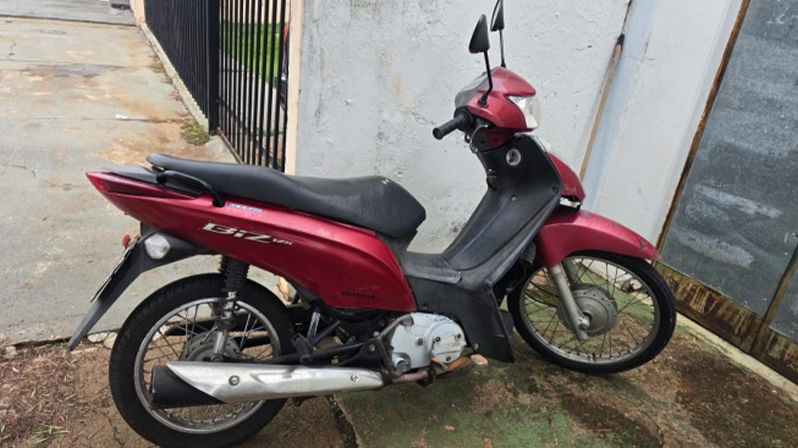 Honda Biz é furtada e recuperada pela Polícia Militar em Patrocínio