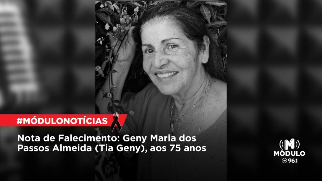 Nota de Falecimento: Geny Maria dos Passos Almeida (Tia Geny), aos 75 anos